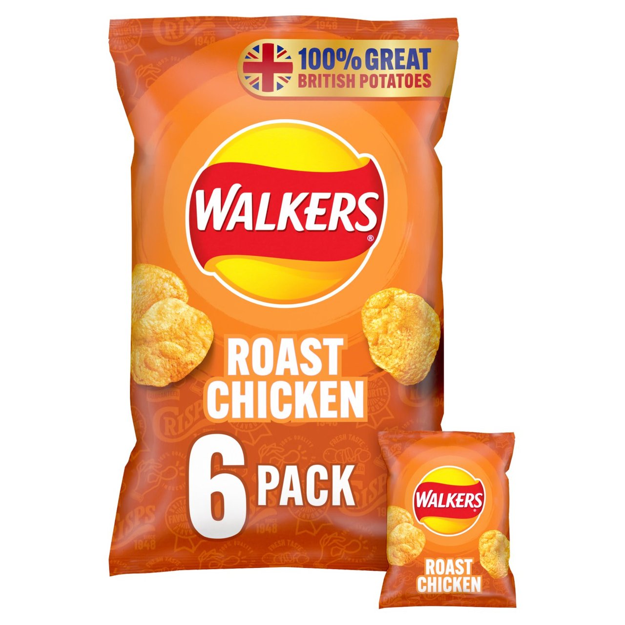 Walkers Roast Chicken Multipack Crisps  6 x 25g