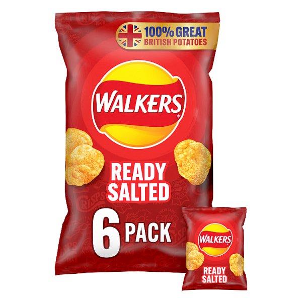 Walkers Ready Salted Multipack Crisps  6 x 25g