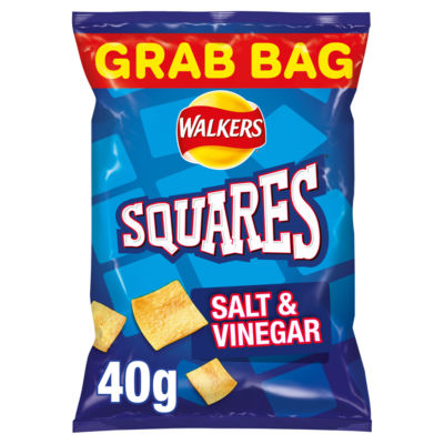 Walkers Squares Salt & Vinegar Snacks Crisps 40g