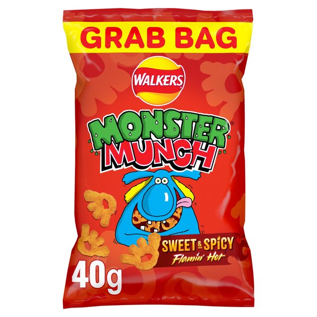 Walkers Monster Munch Sweet & Spicy Snacks Crisps  40g