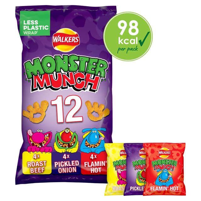 Walkers Monster Munch Variety Multipack Snacks  12 x 20g