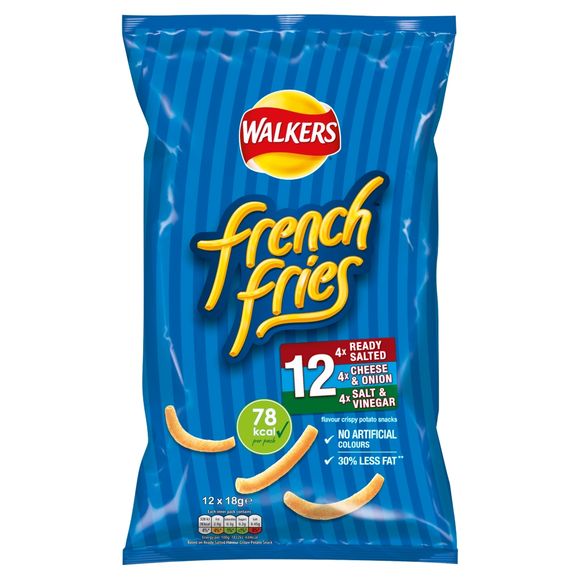 Walkers French Fries Flavour Crispy Potato Snacks 12 X 18g