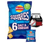 Walkers Squares Salt & Vinegar Multipack CrispsSnacks 6x22g