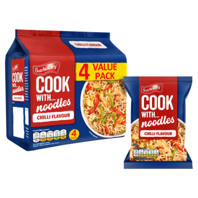 Batchelors Cook with... Chilli Flavour Noodles 4 x 60g (240g)