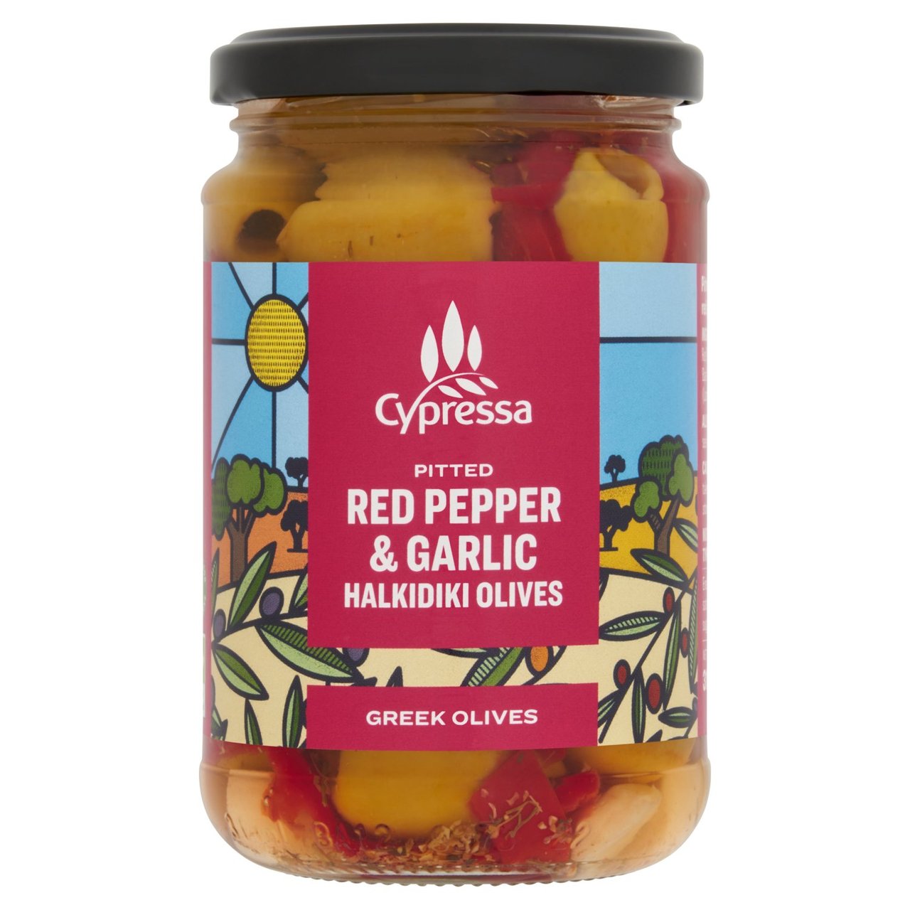 Cypressa Pitted Halkidiki Olives with Red Pepper & Garlic