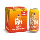 Rubicon Raw Energy Orange Mango  4 x 500ml