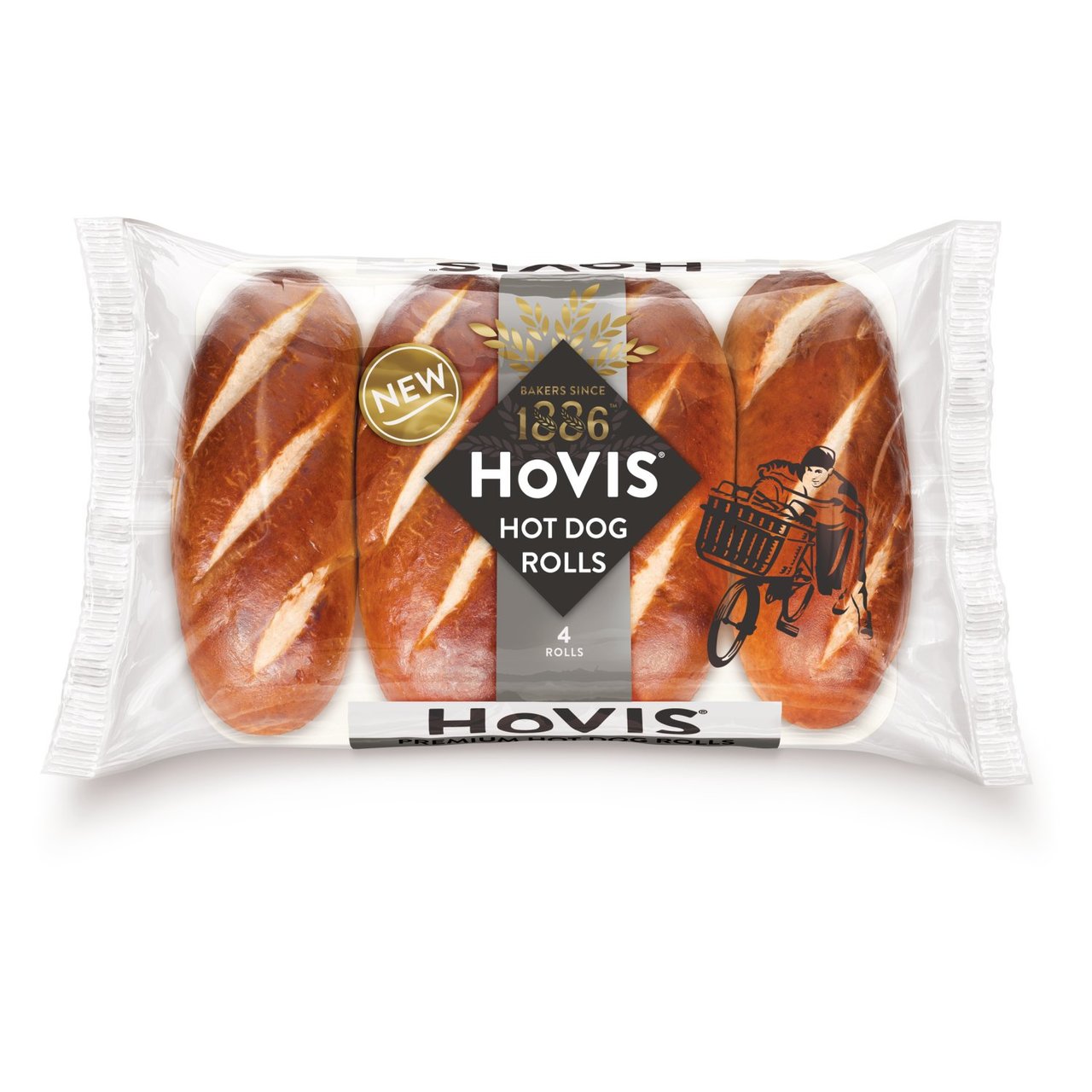 Hovis 4 Premium Hot Dog Rolls