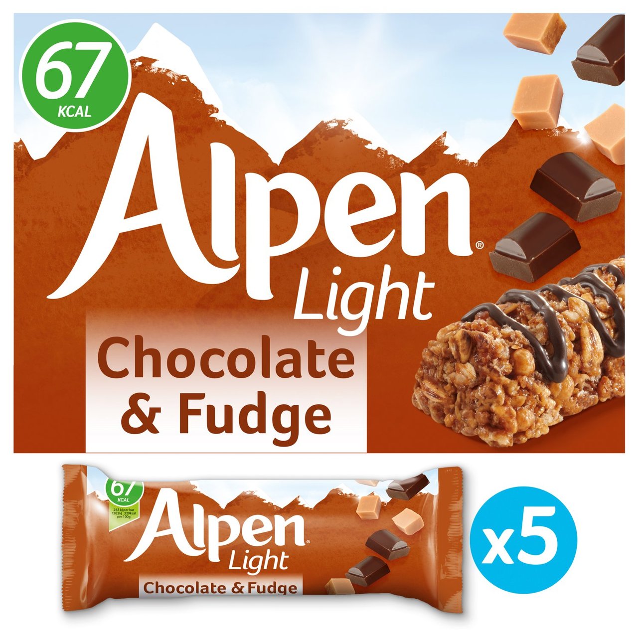 Alpen Delight 5 Chocolate Brownie Flavour Bars 95g