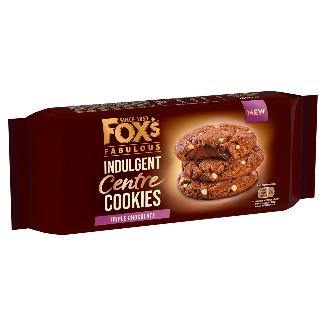 Fox's Biscuits Triple Chocolate Indulgent Centre Cookies 