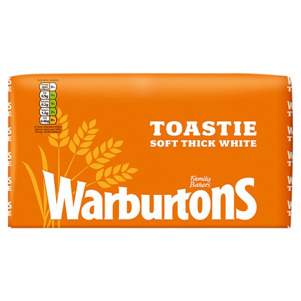 Warburtons Toastie Sliced White Bread 800G