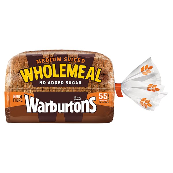 Warburtons Medium Sliced Wholemeal Bread 400g