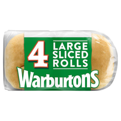 Warburtons  Large White Rolls 4 per pack