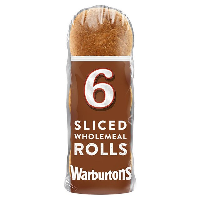 Warburtons Soft Sliced Wholemeal Rolls x6