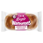 Warburtons Thin Bagels Cinnamon & Raisin 6 per pack