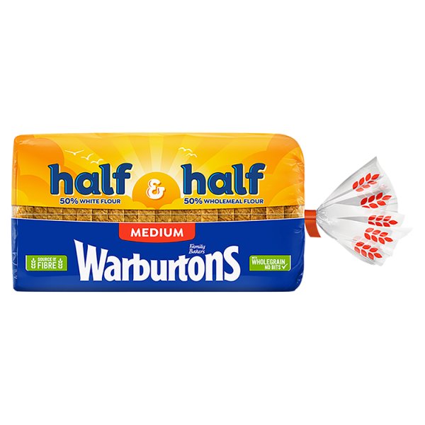 Warburtons Half And Half Medium Bread 800g