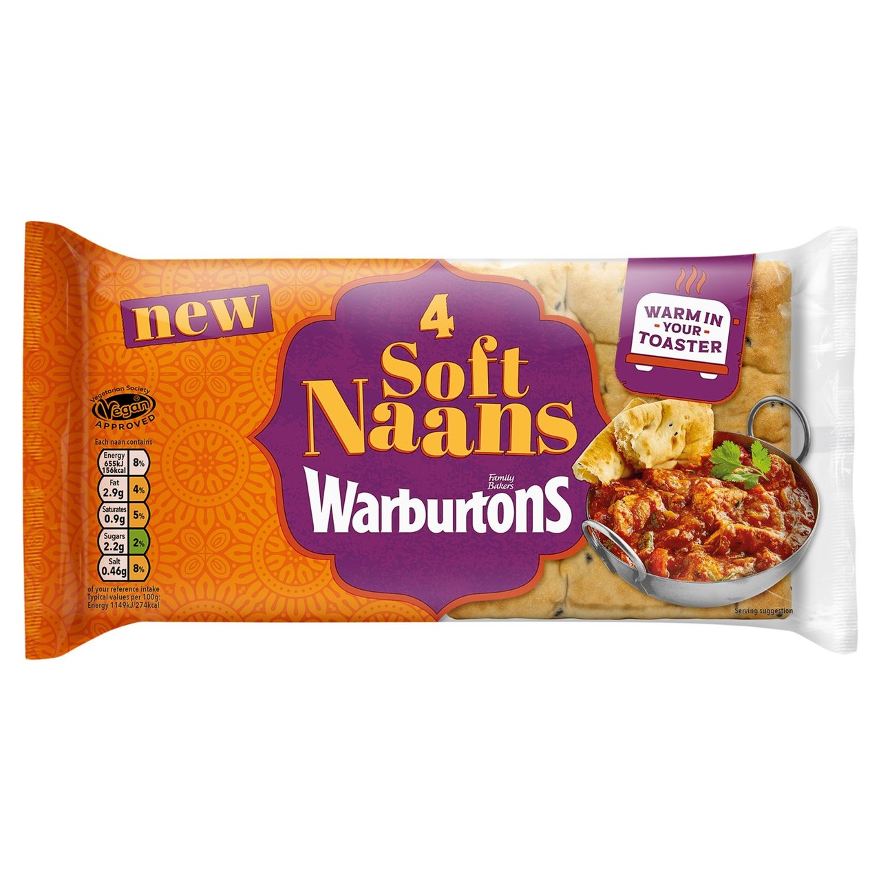 Warburtons Soft Naans x4