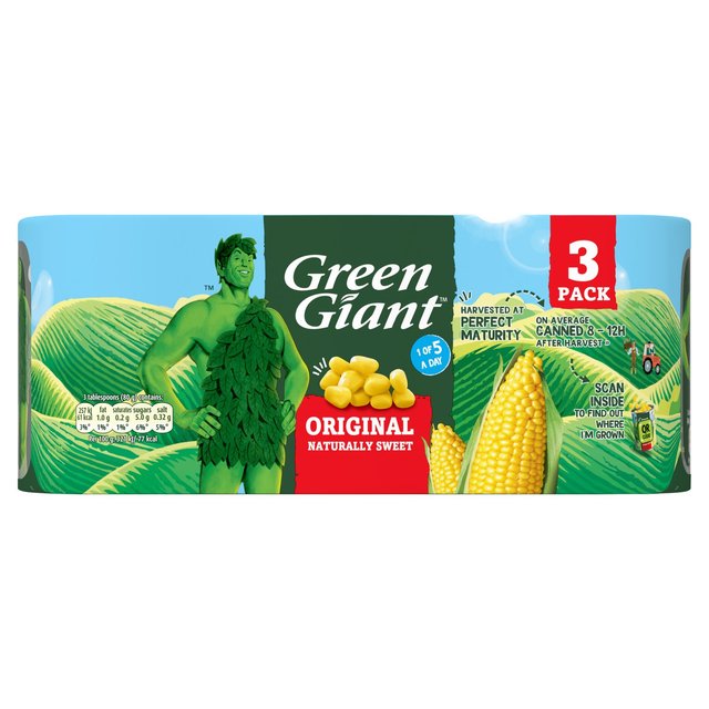 Green Giant Original Sweetcorn (3x198g) 3 x 165g