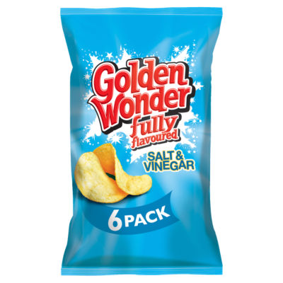 Golden Wonder Fully Flavoured Salt & Vinegar 6 X 25g