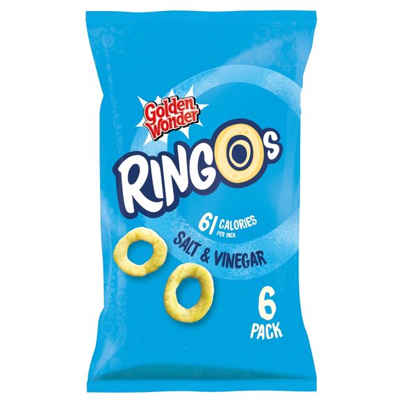 Golden Wonder Ringos Salt & Vinegar 6 X 12.5g