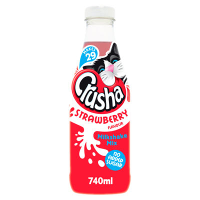 Crusha No Added Sugar Strawberry Flavour Milkshake Mix