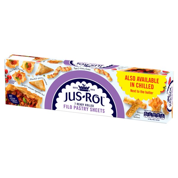 Jus Rol Frozen Filo Pastry Ready Rollled Sheets x7 270g