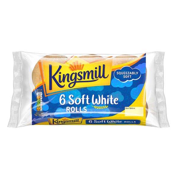 Kingsmill 6 Soft White Rolls 6 X Rolls