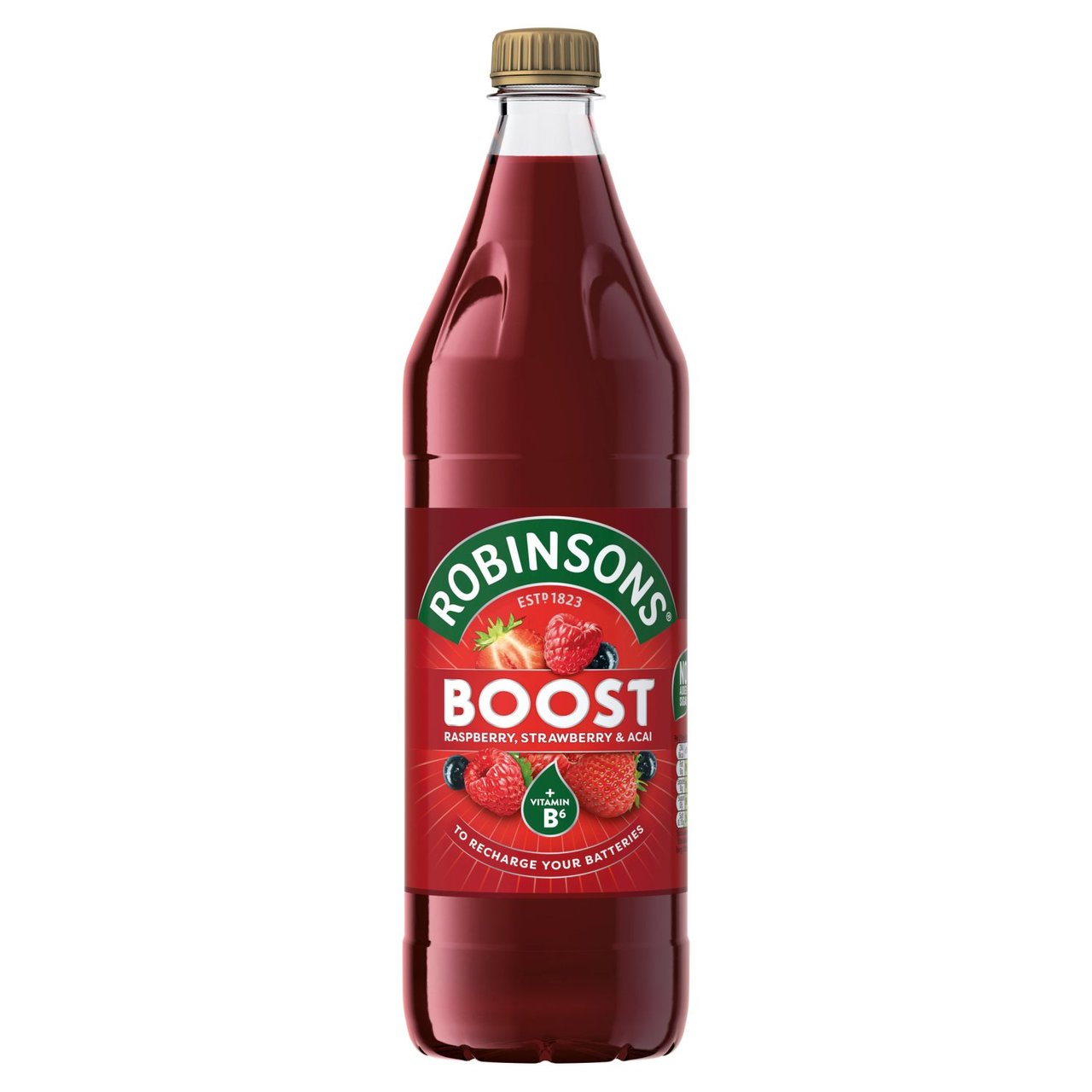 Robinsons Boost Raspberry Strawberry & Acai Squash 750ml