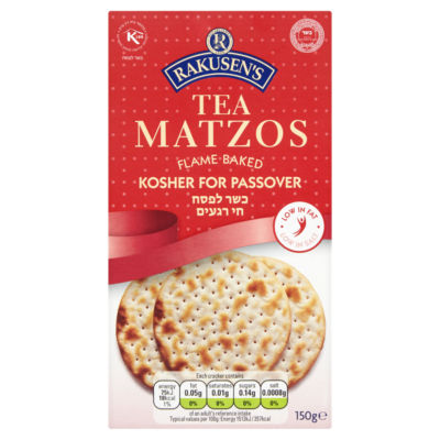 Passover Rakusen's Tea Matzos Flame Baked 150g