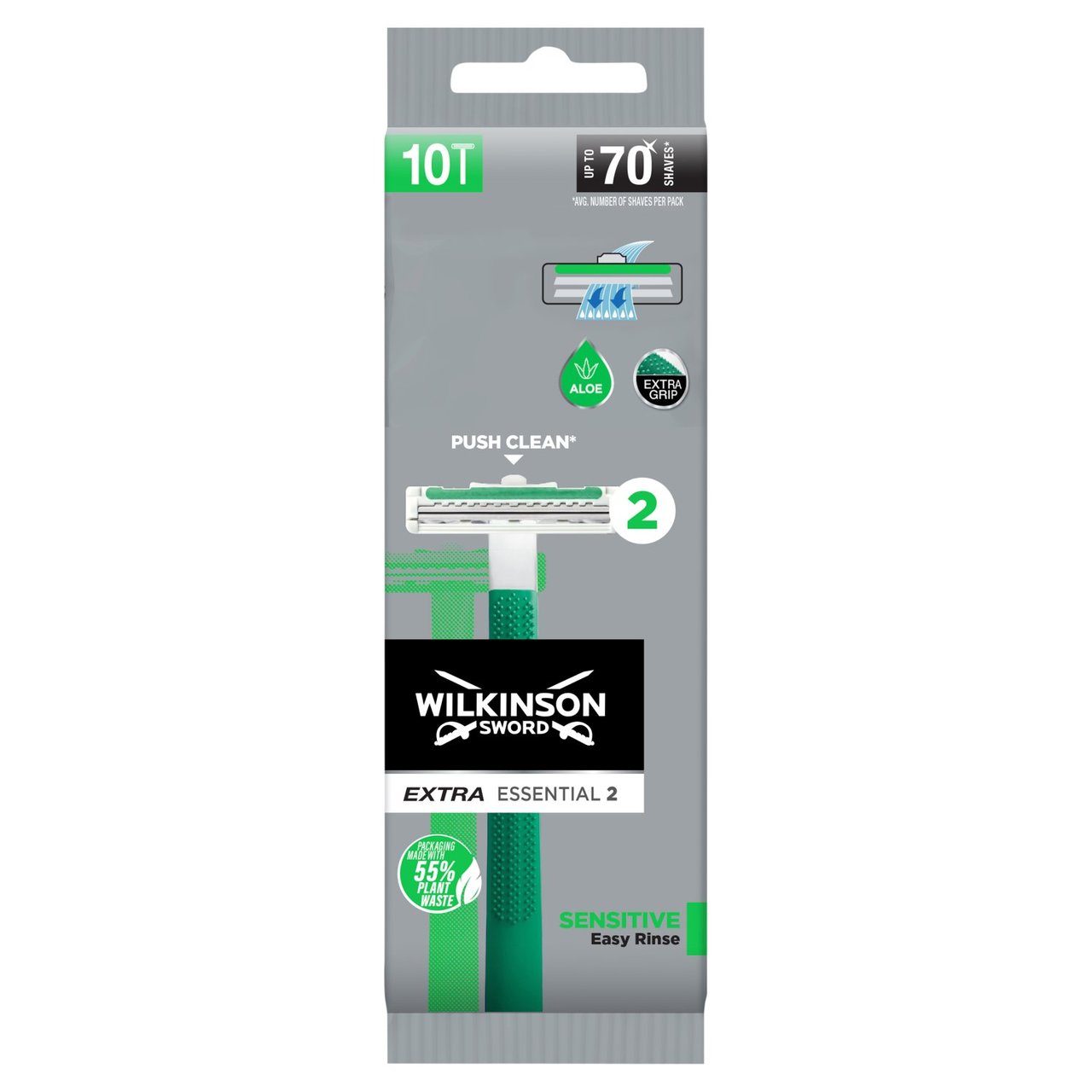 Wilkinson Sword Extra 2 Sensitive Men's Disposable Razors 10 per pack