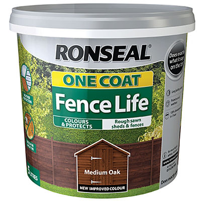 Ronseal One Coat Fence Life  Medium Oak 5L