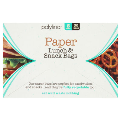 Polylina Paper Lunch & Snack Bags 30 per pack