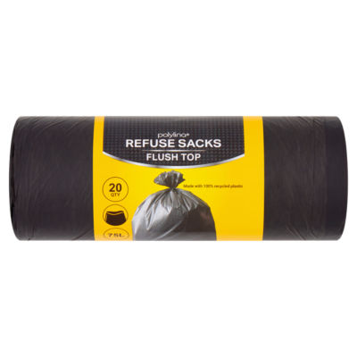 Polylina Flush Top Refuse Sacks  20 per pack