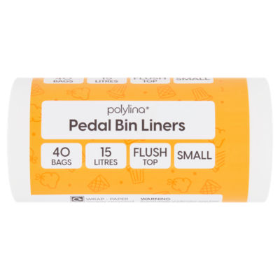 Polylina 40 Pedal Bin Liners Bags Small 15 Litres