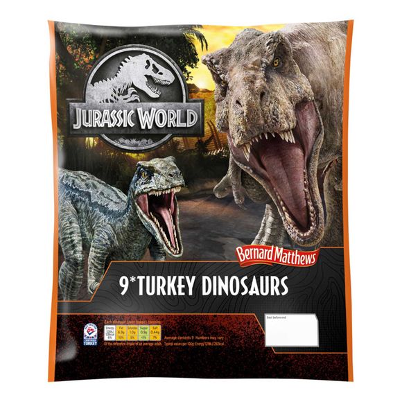 Bernard Matthews Jurassic World 9 Turkey Dinosaurs 450g