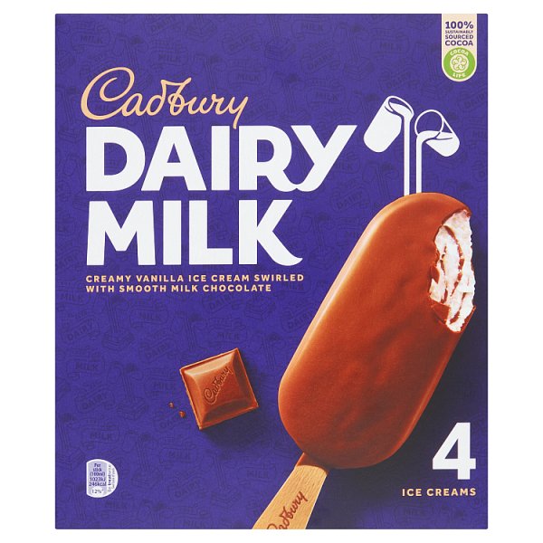 Cadbury Dairy Milk Luxury Ice Creams 4 x 100ml