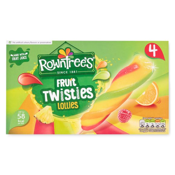 Rowntree's Fruit Twisties Lollies (280ml) 4 X 70ml