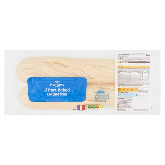 Morrisons Part Baked White Baguettes 2 per pack