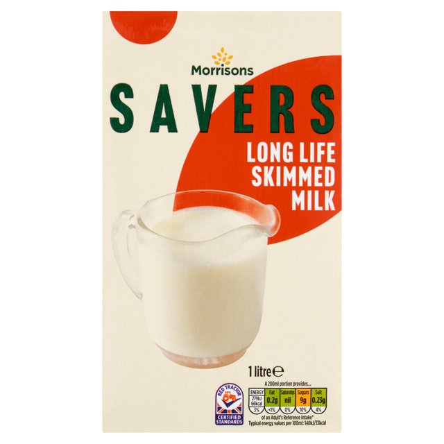 Morrisons Savers Long Life Skimmed Milk 1L