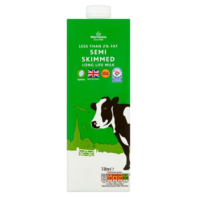 Morrisons Long Life British Semi Skimmed Milk 1L