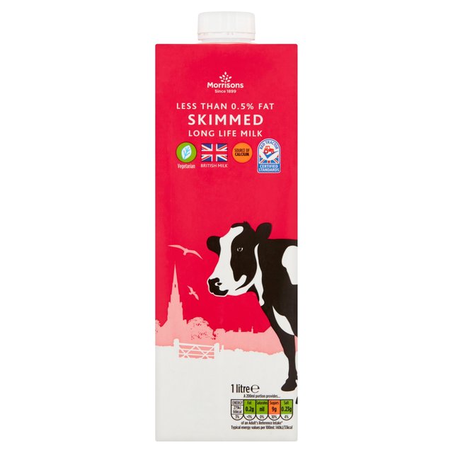 Morrisons Long Life British Skimmed Milk 1L