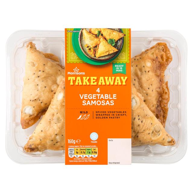 Morrisons Indian Takeaway Vegetable Samosas 4 x 40g