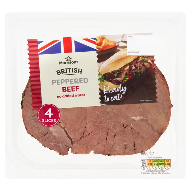 Morrisons British Roast Peppered Beef  100g