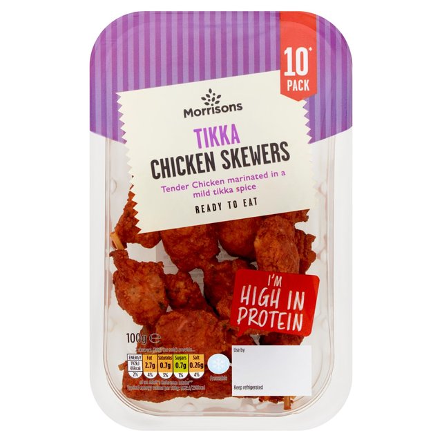 Morrisons Mini Chicken Tikka Skewers 10 Pack 100g