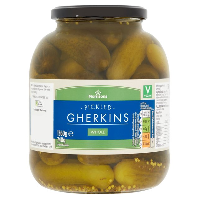 Morrisons Whole Gherkins (1.36kg) 750g