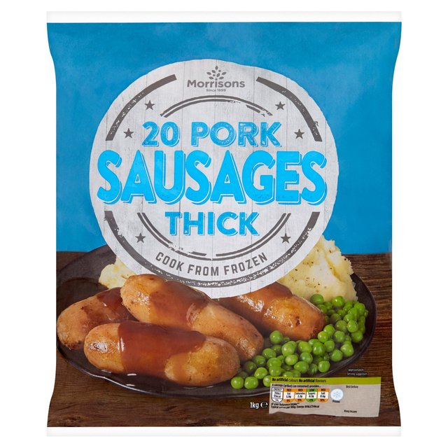 Morrisons 20 Thick Pork Sausages 1kg