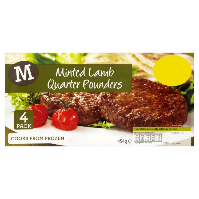 Morrisons 4 Minted Lamb Quarter Pounders 454g