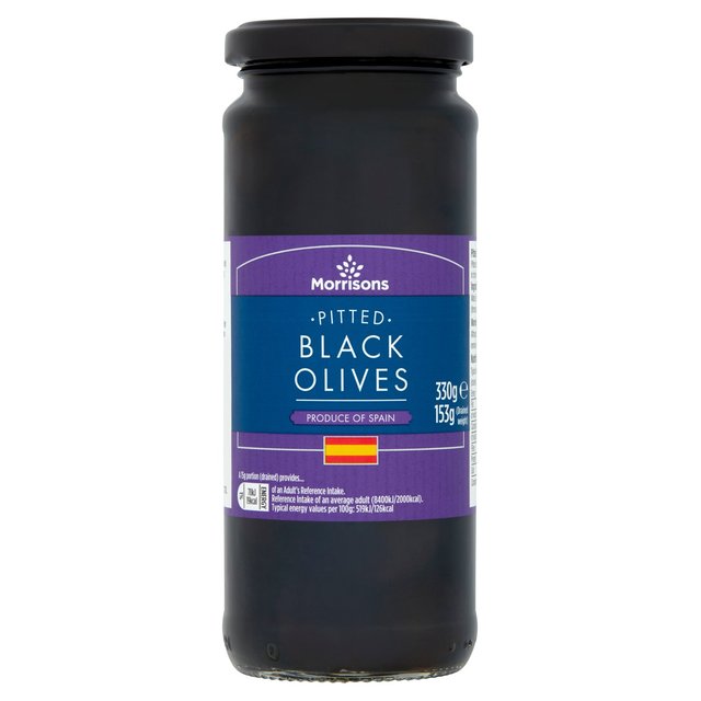 Morrisons Pitted Black Olives (330g) 153g