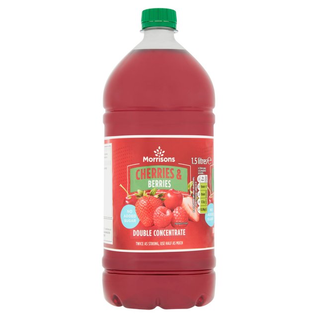 Morrisons No Added Sugar Cherry & Berry Double Concentrate Squash   1.5L