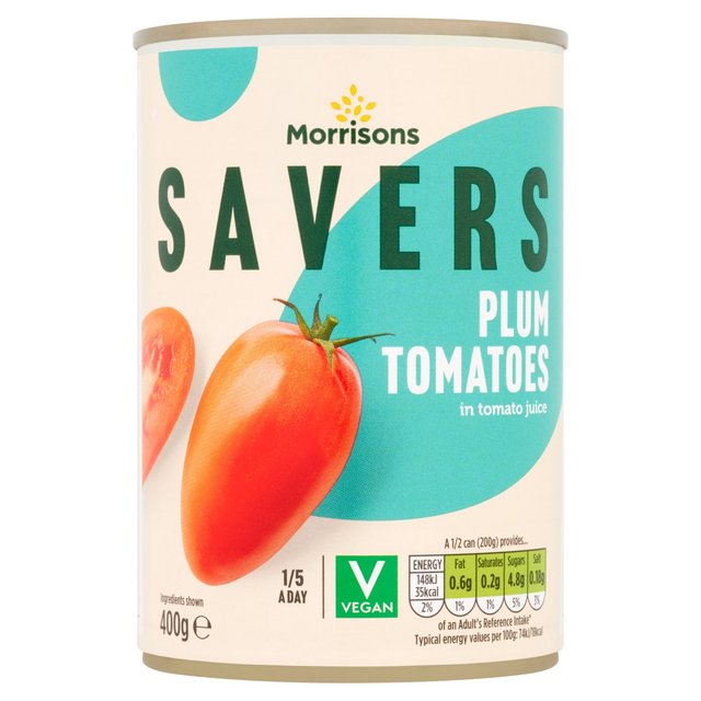 Morrisons Savers Plum Tomatoes in Tomato Juice (400g) 400g