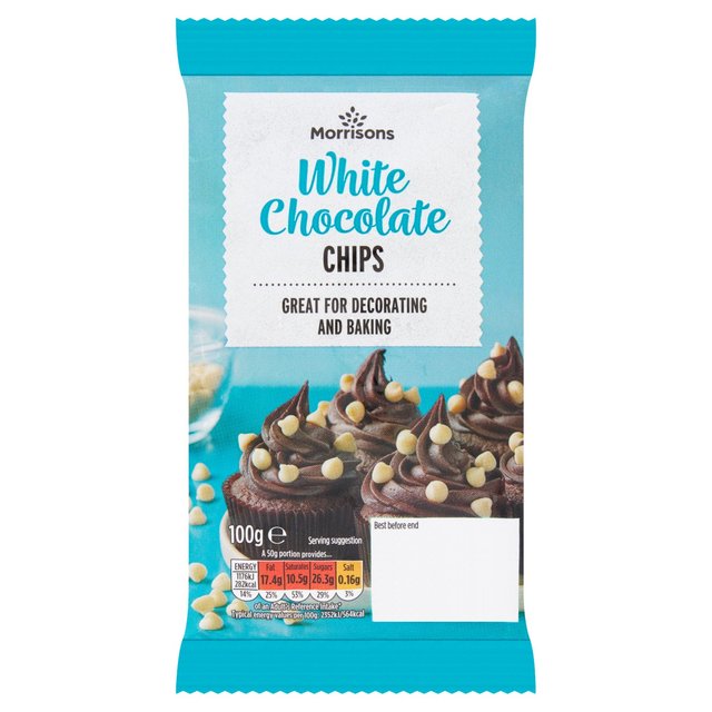 Morrisons White Chocolate Chips  100g